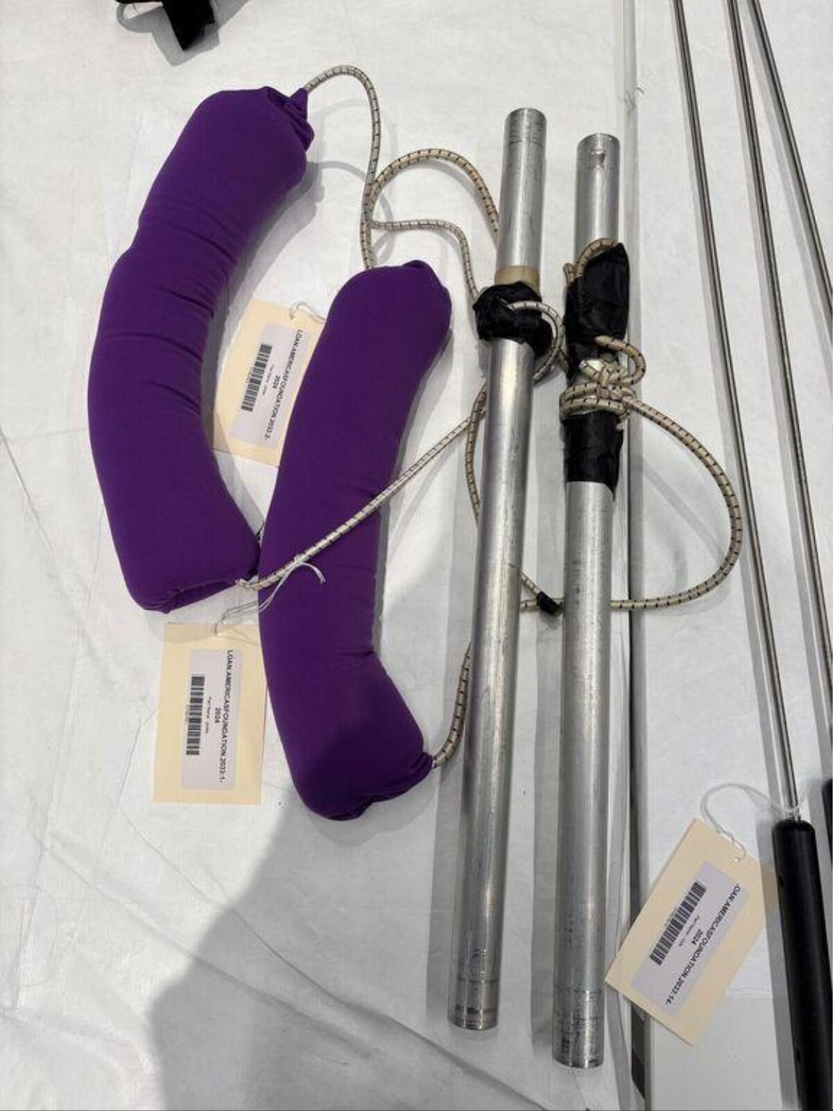 Disassembled Aerial Yoga Hammock Parts