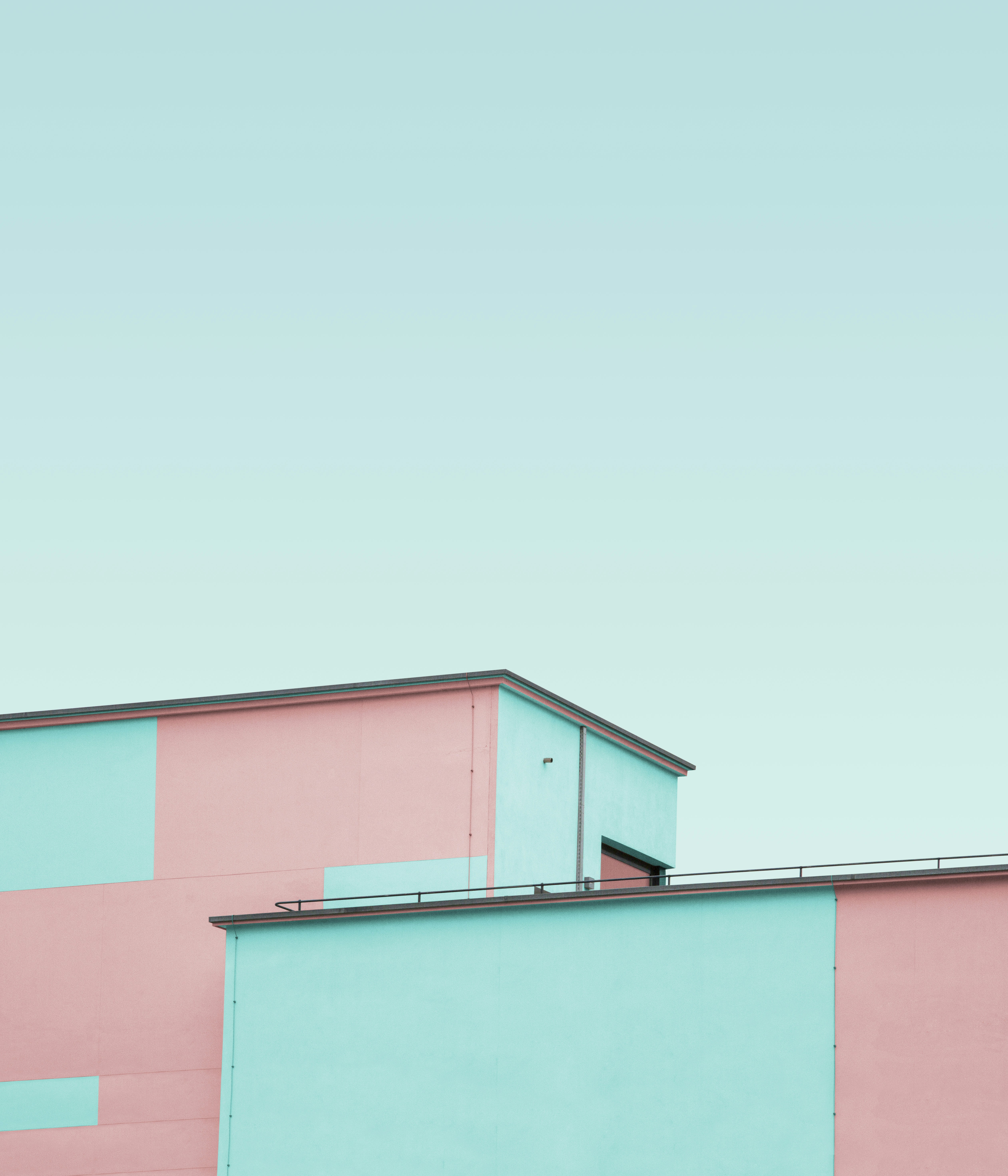 Geometric Pastel Building Facade