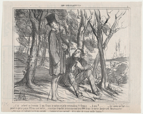 19th Century French Speculators Caricature
