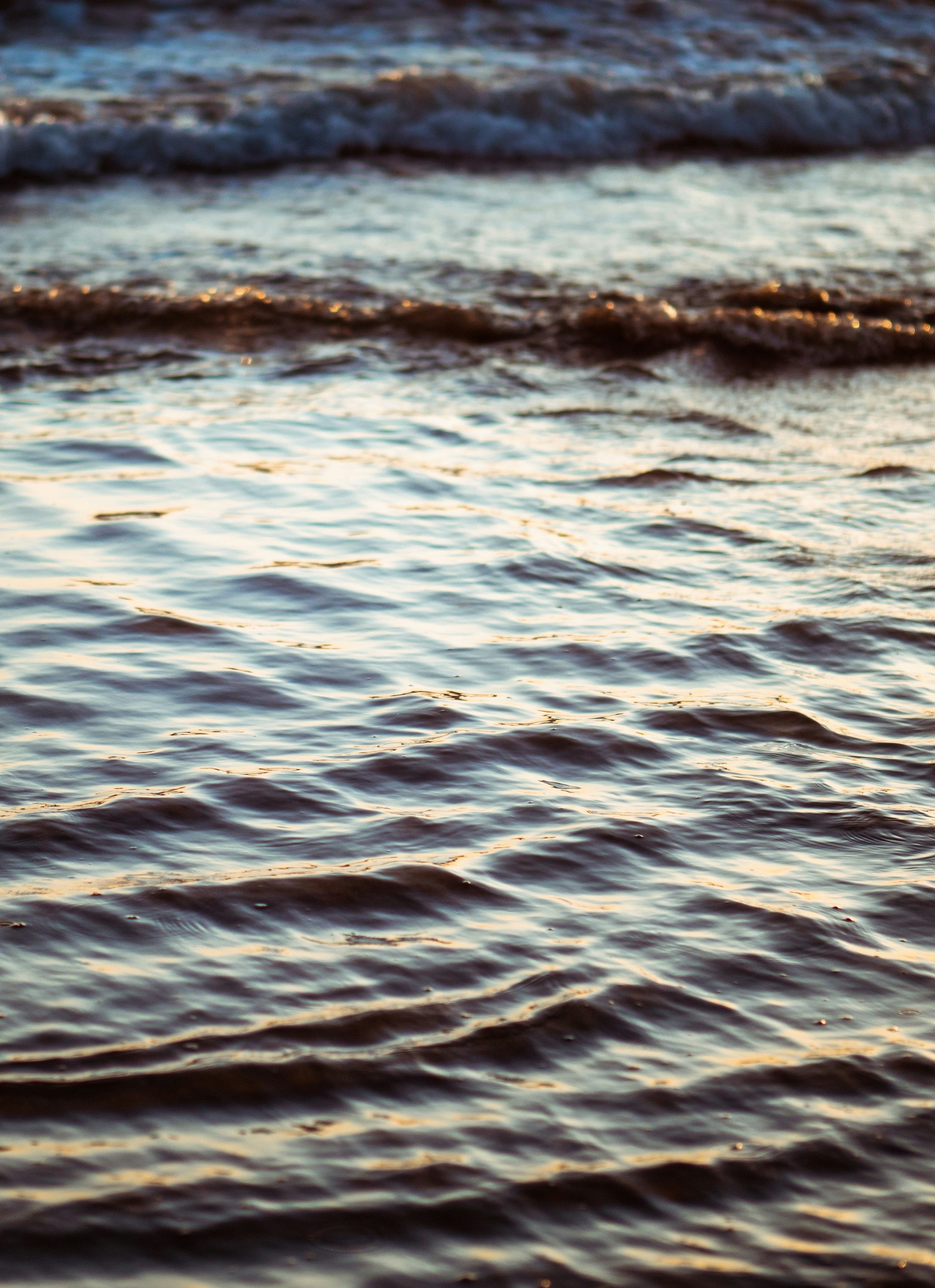 Golden Sunlit Coastal Waves