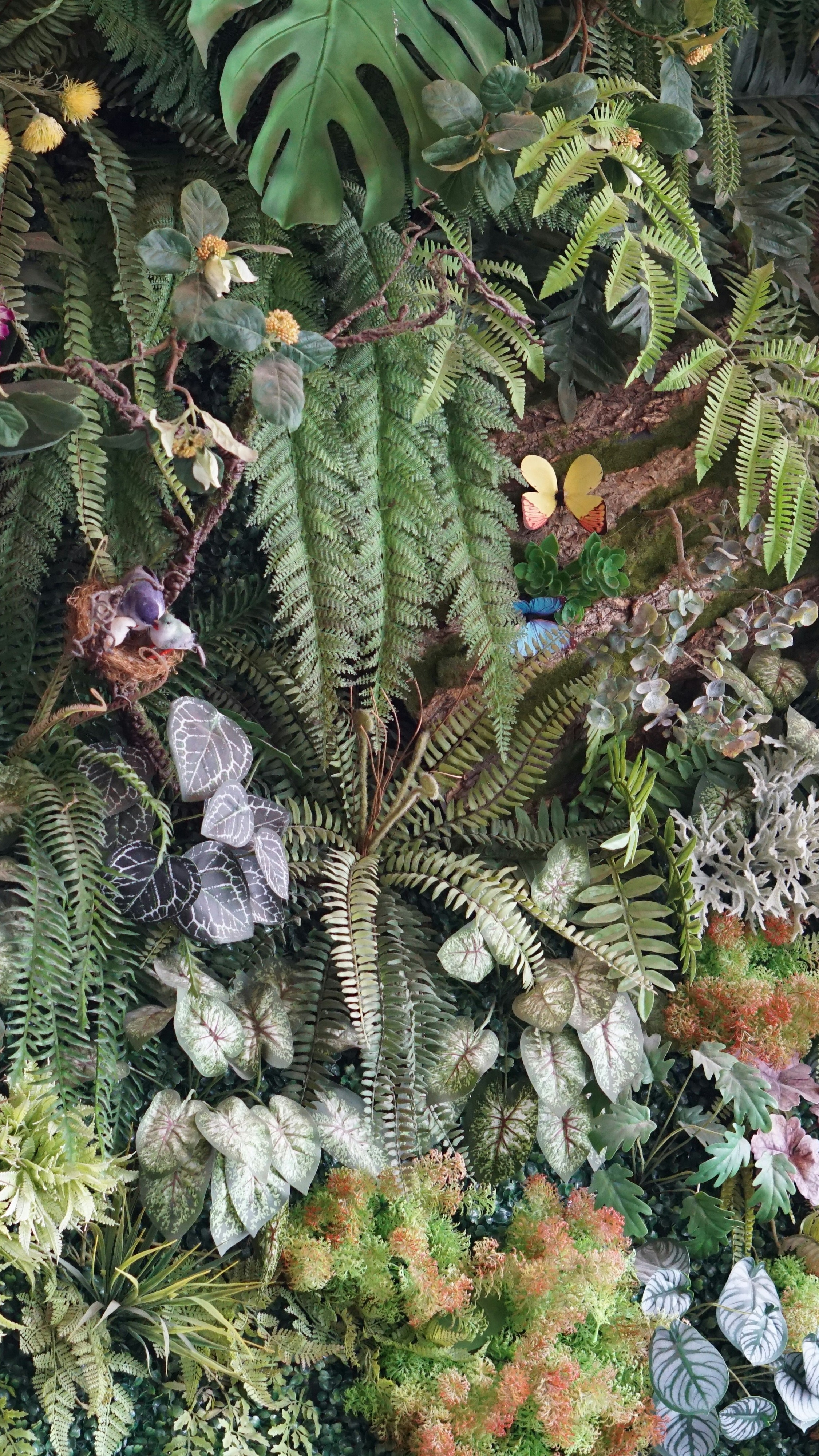 Dense Artificial Green Plant Wall