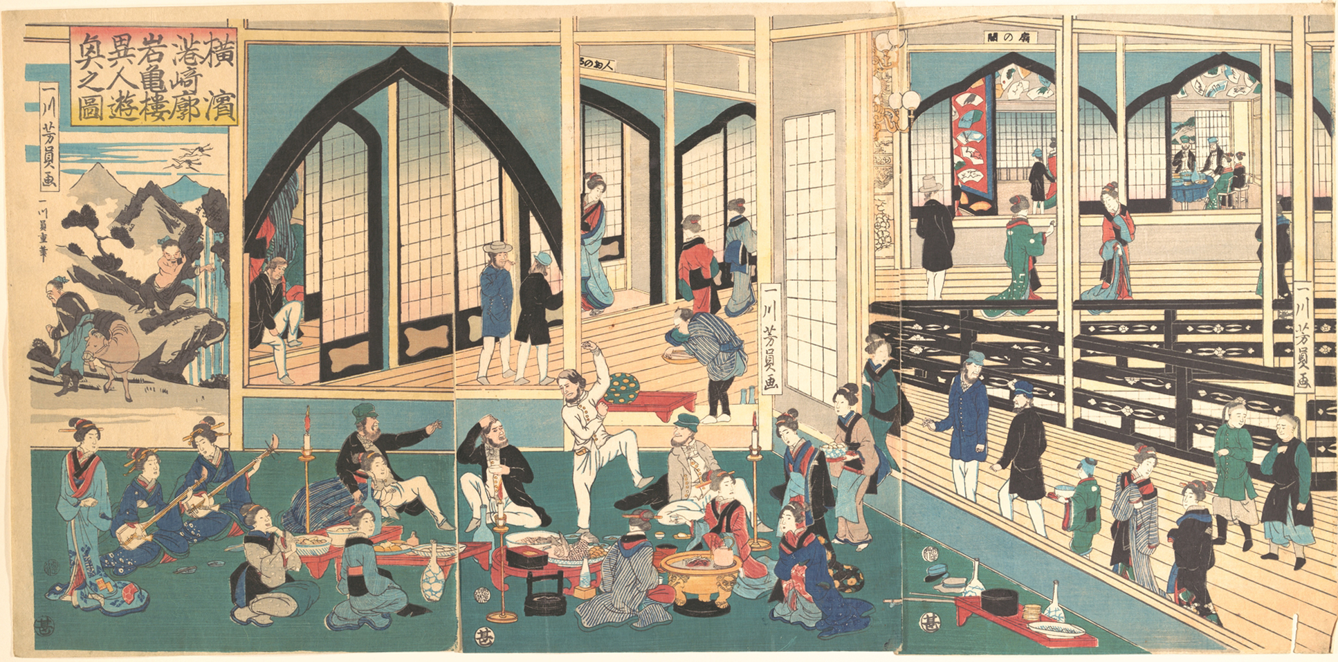 Yokohama Foreigners Feast Ukiyo-e