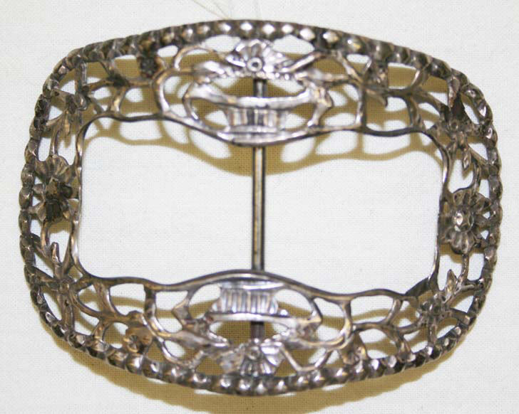 Vintage Openwork Silver Belt Buckle
