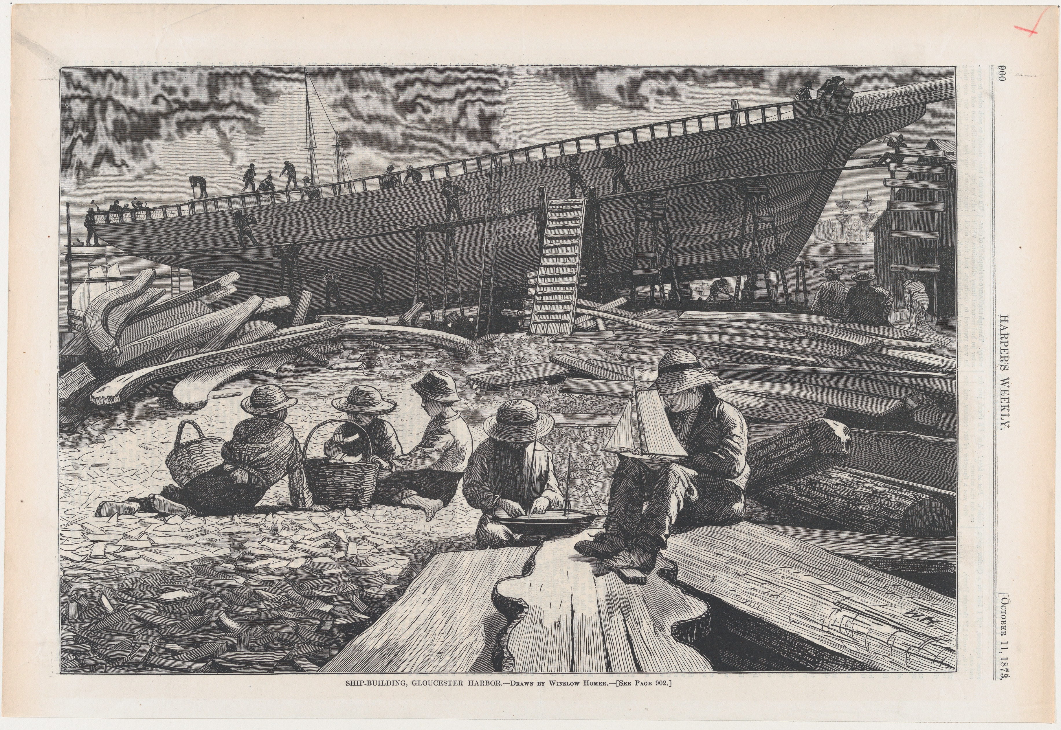 Shipbuilding at Gloucester Harbor