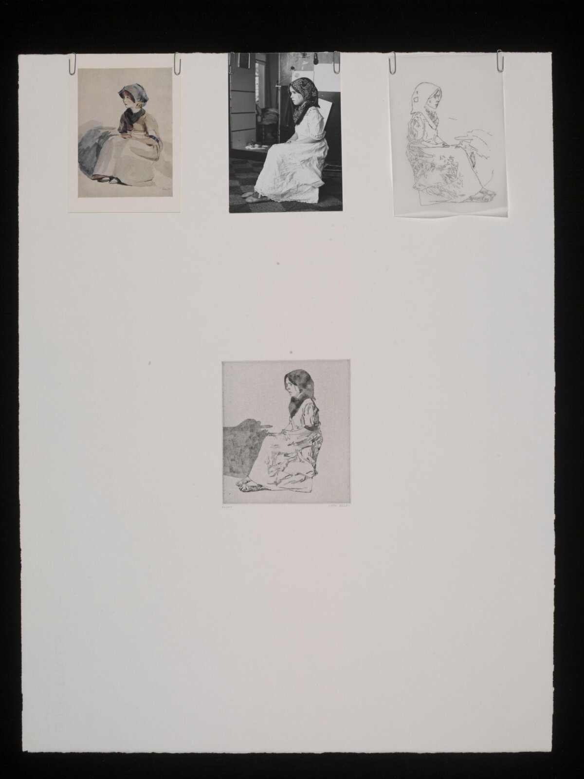 Four Studies of Seated Woman Portraits