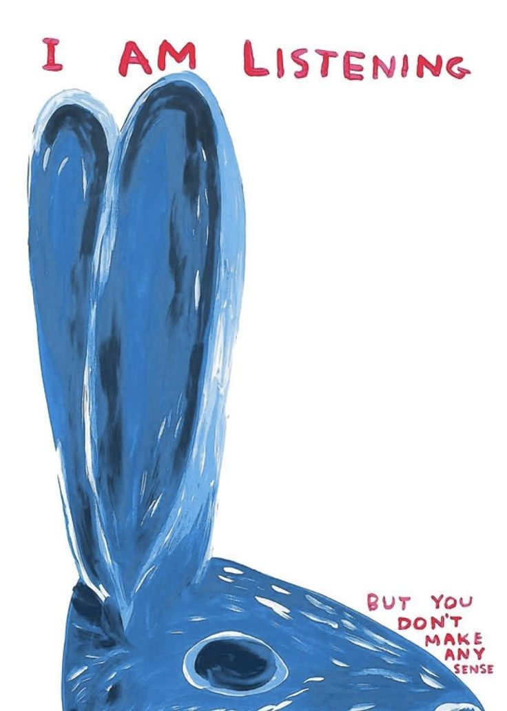 I Am Listening Rabbit Illustration