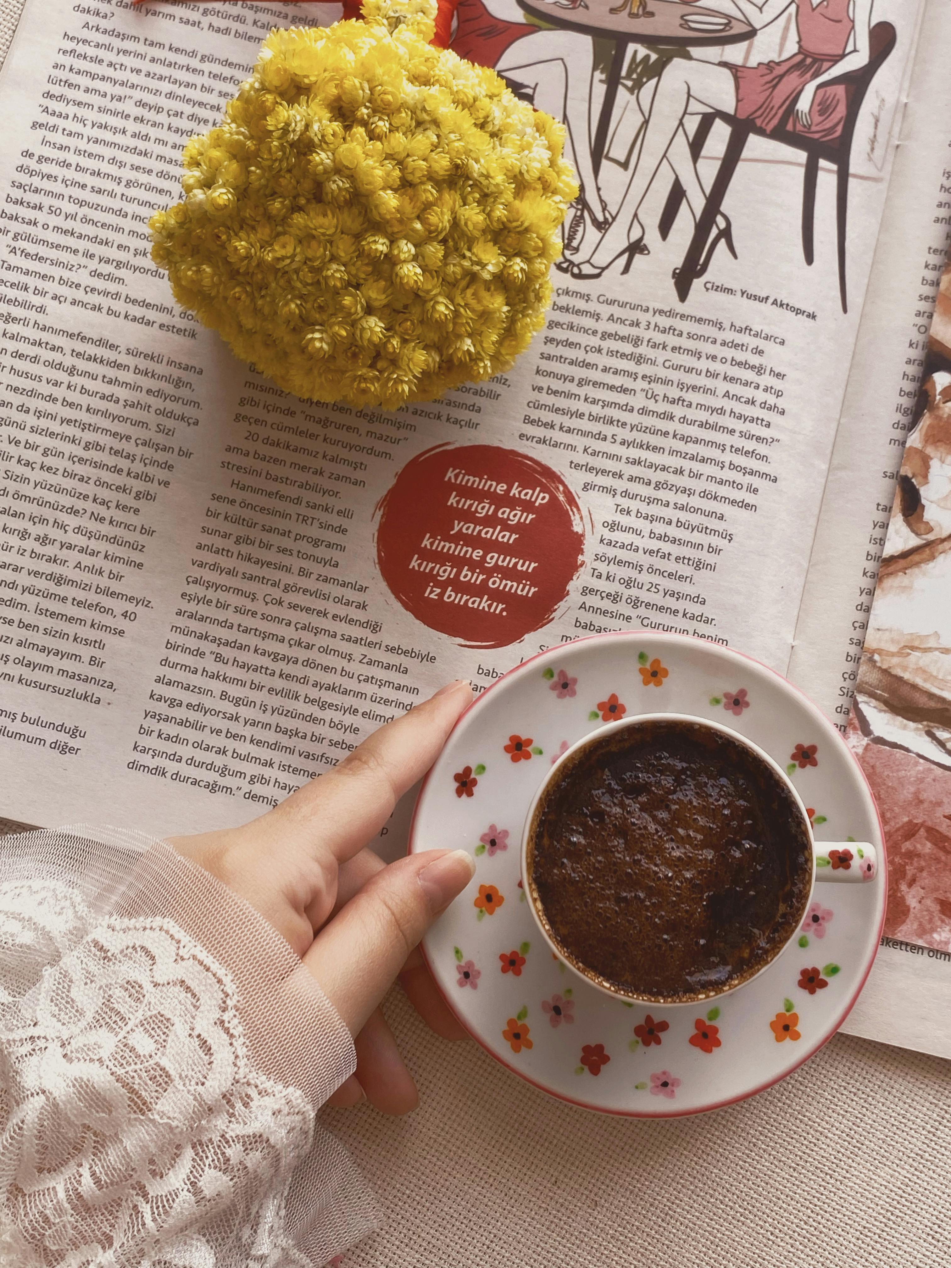 Turkish Coffee on Open Newspaper