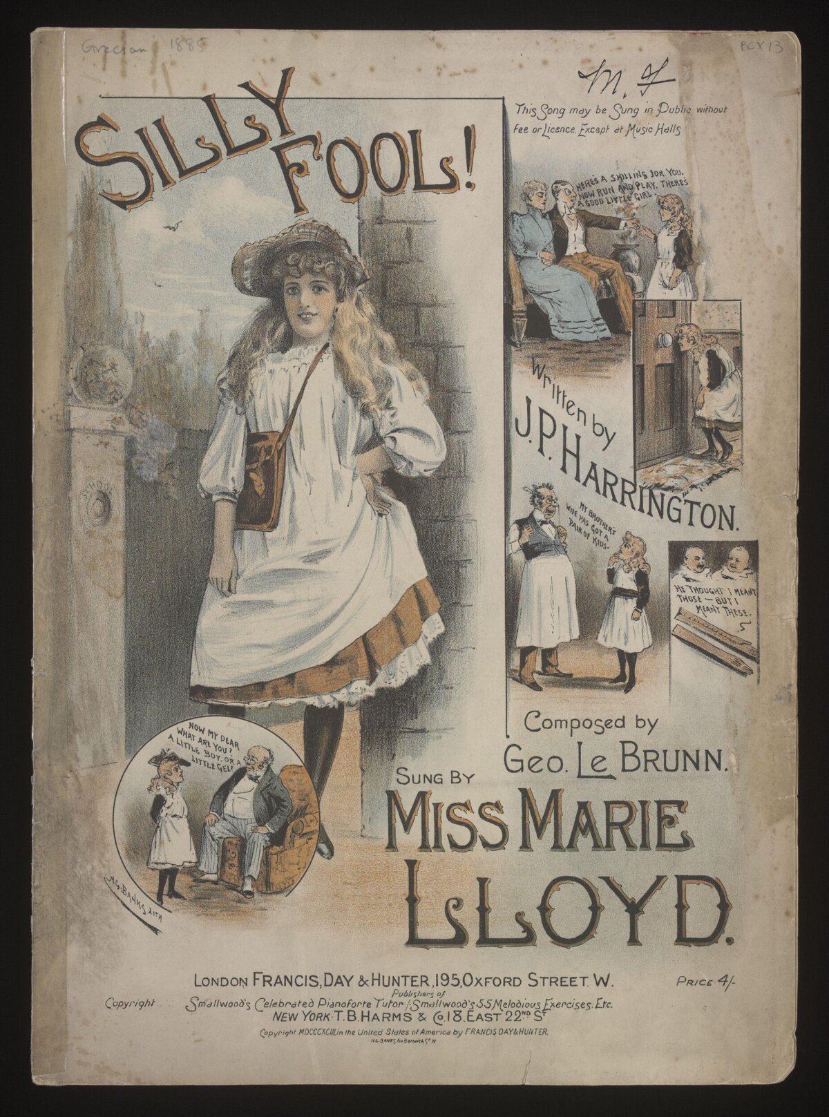 1885 Silly Fool Sheet Music Cover