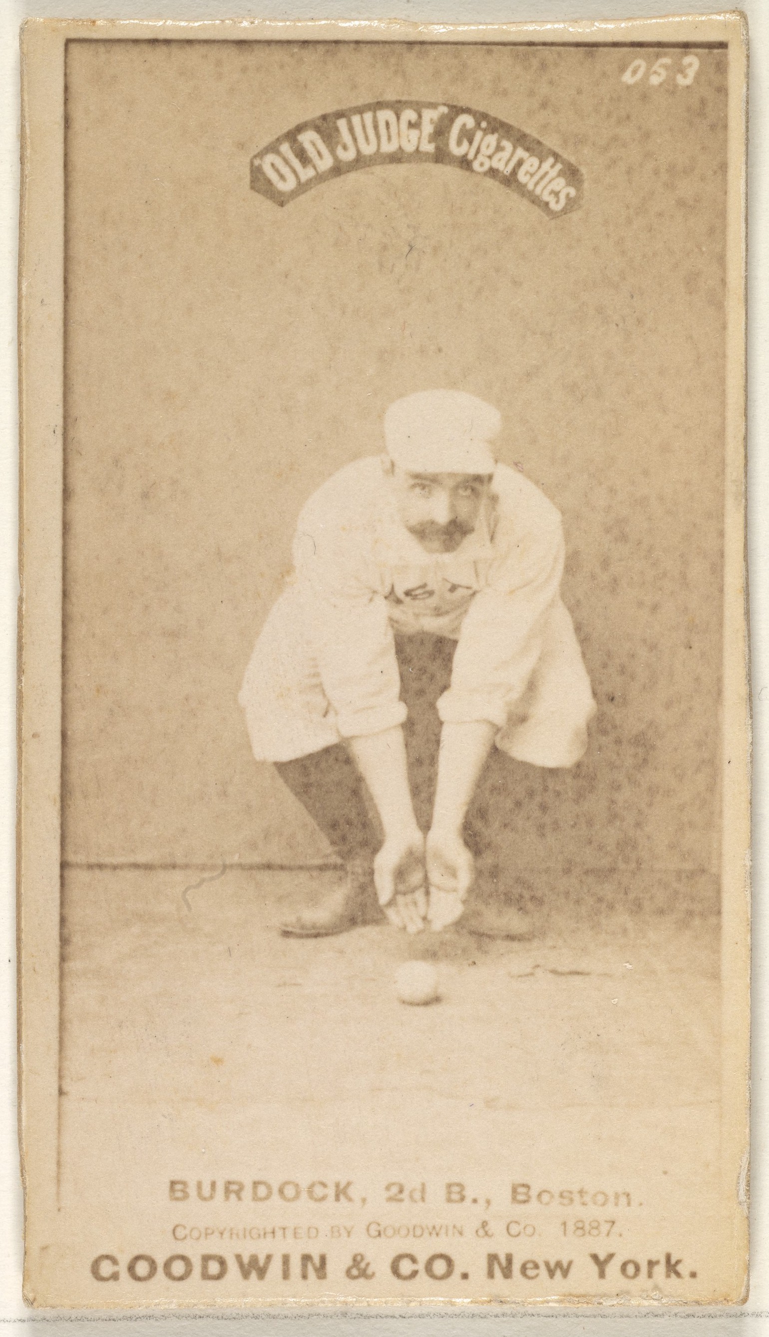 1887 Burdock Boston Baseball Cigarette Card