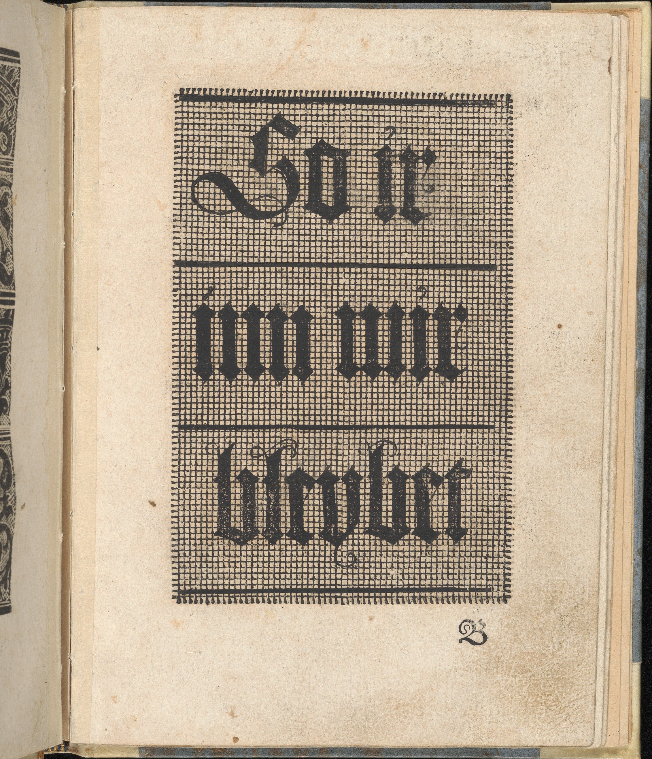 Old Book Title Page with Gothic Text