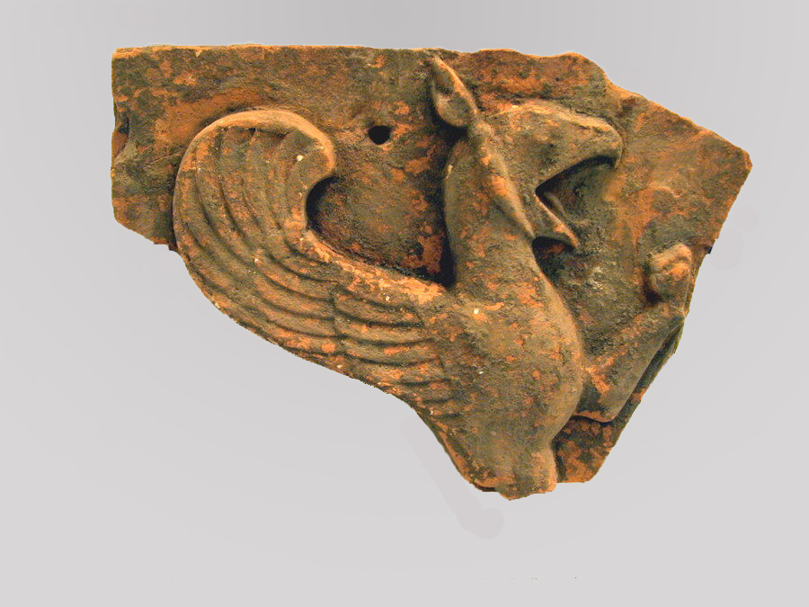 Ancient Carved Griffin Brick Fragment