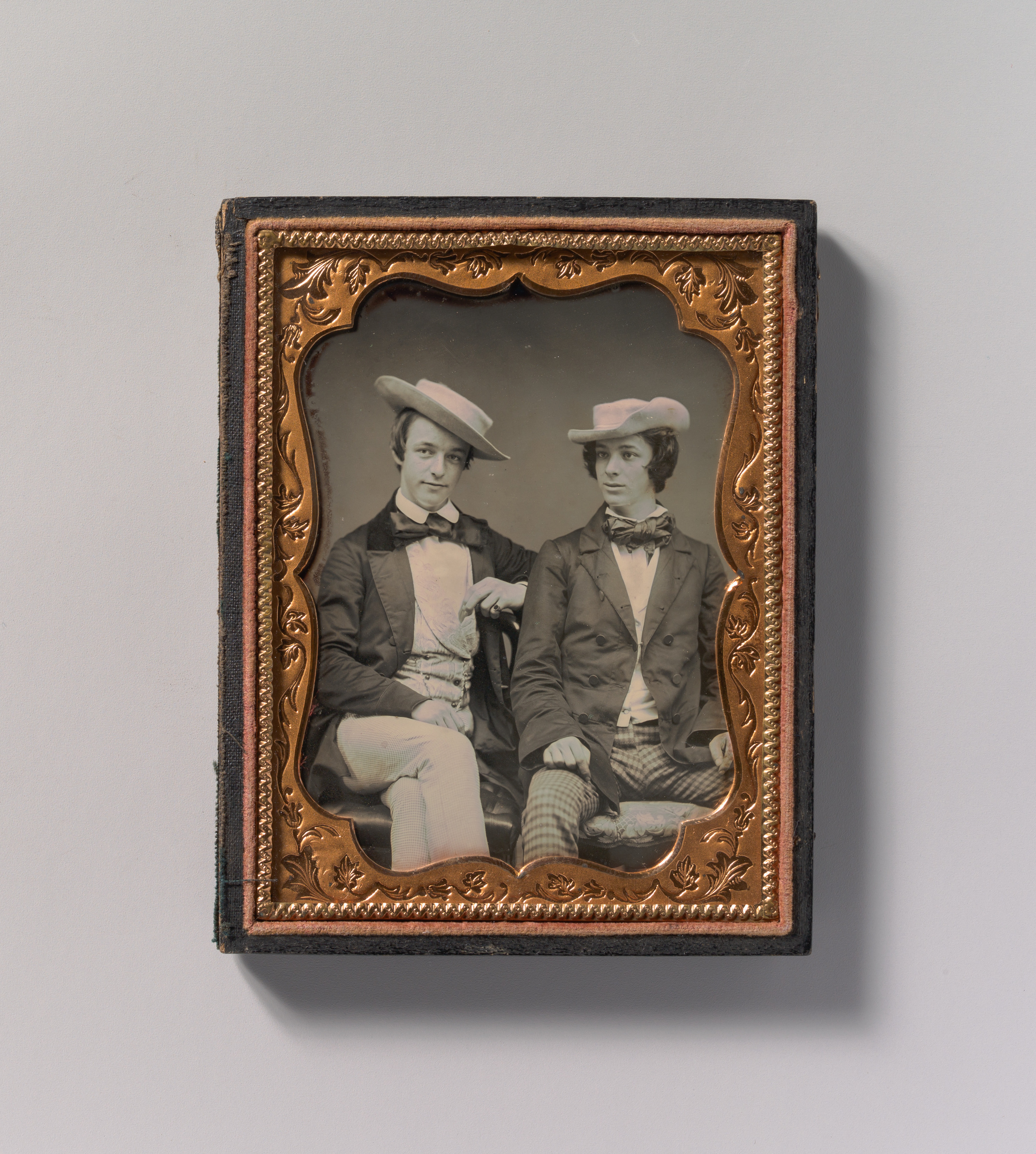 Framed Antique Portrait of Two Seated Men