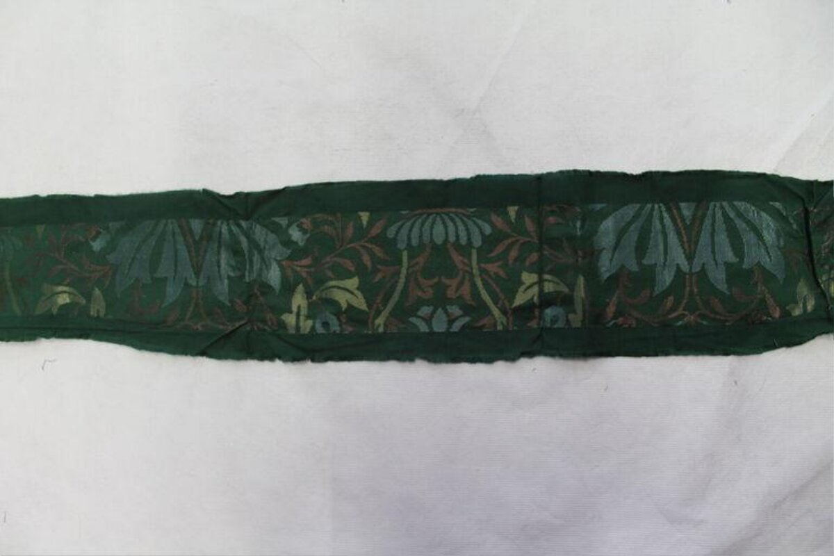 Green Floral Printed Fabric Strip