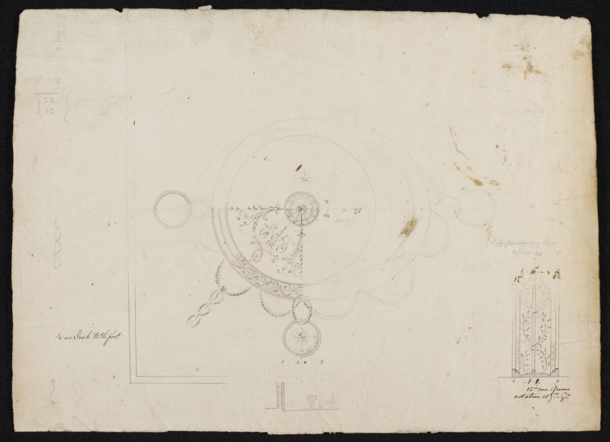 18th Century Ornamental Table Design Drawing