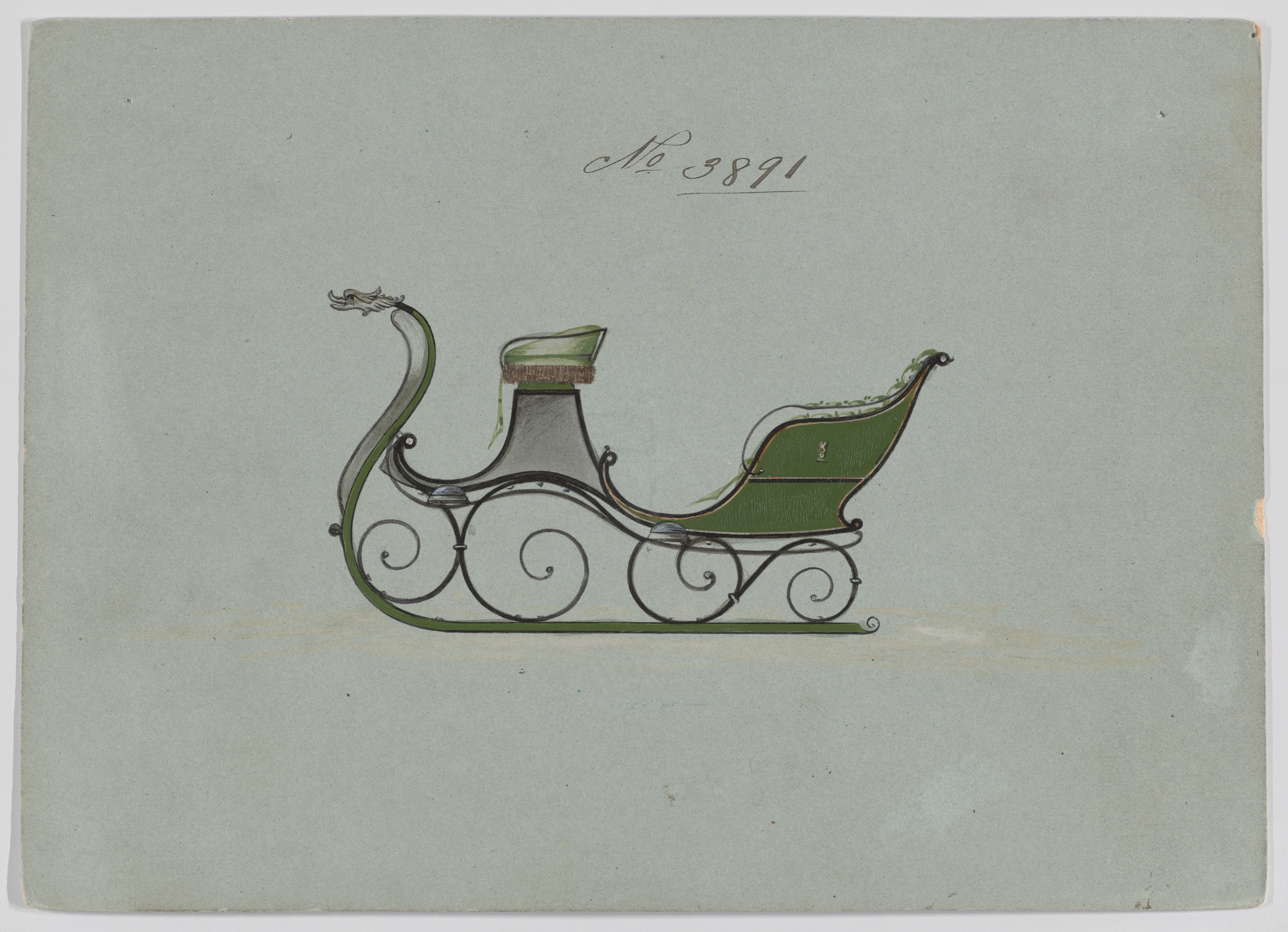 Design Sketch of a Vintage Sleigh