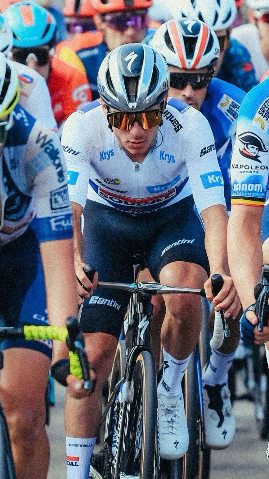 Professional Cyclist in Road Race Peloton
