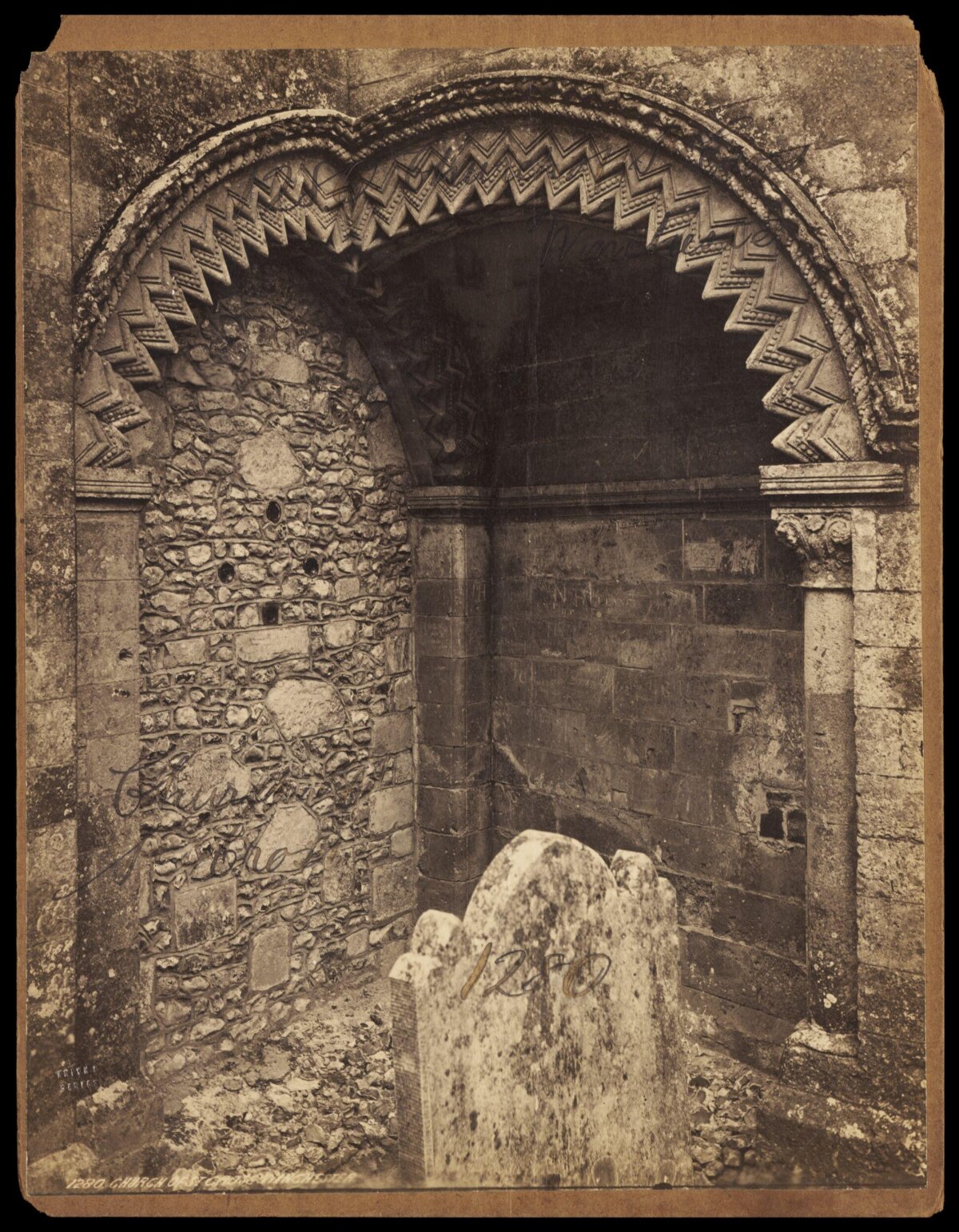 Ancient Church Arch with Gravestone