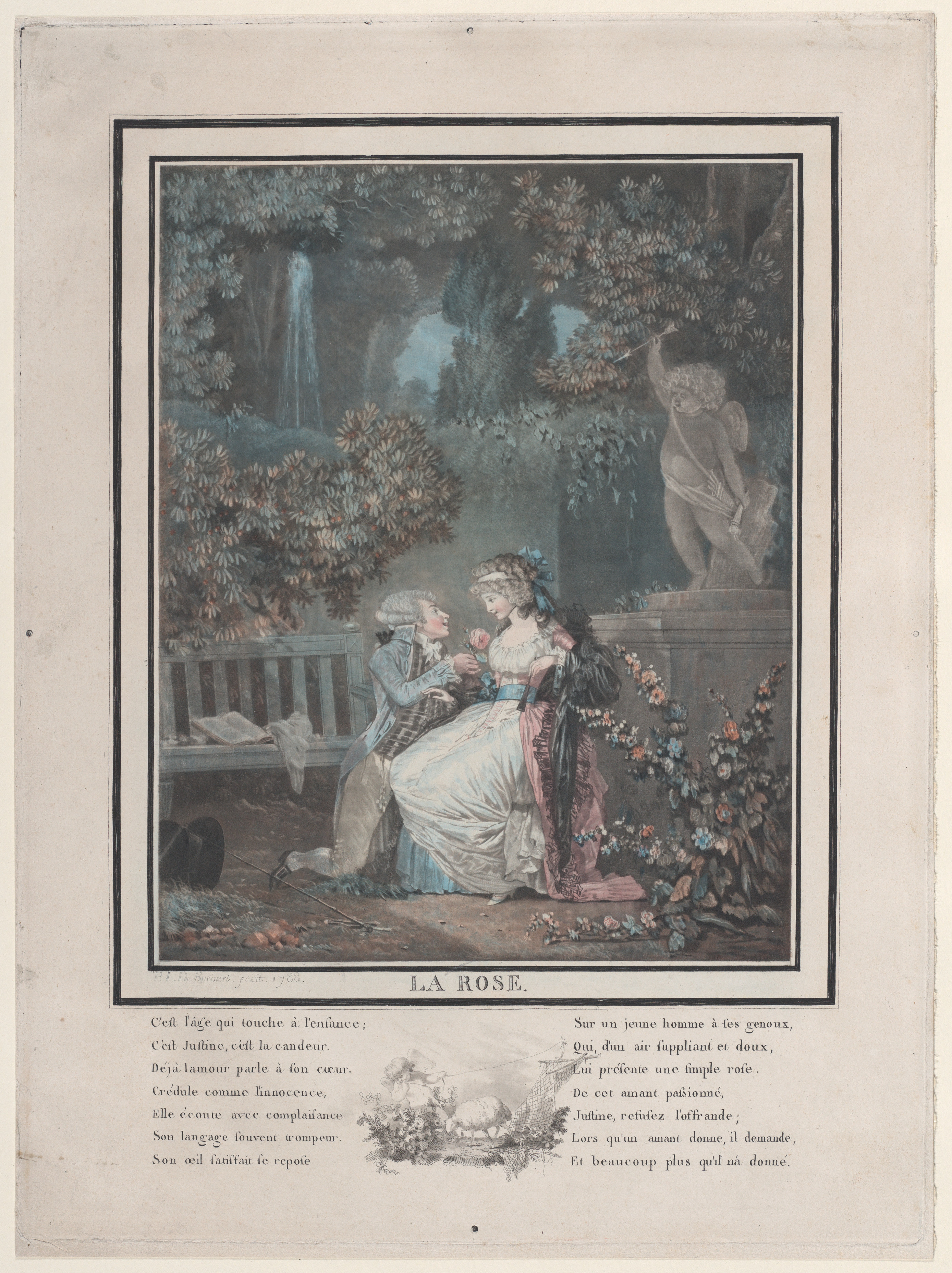 Antique French Print La Rose