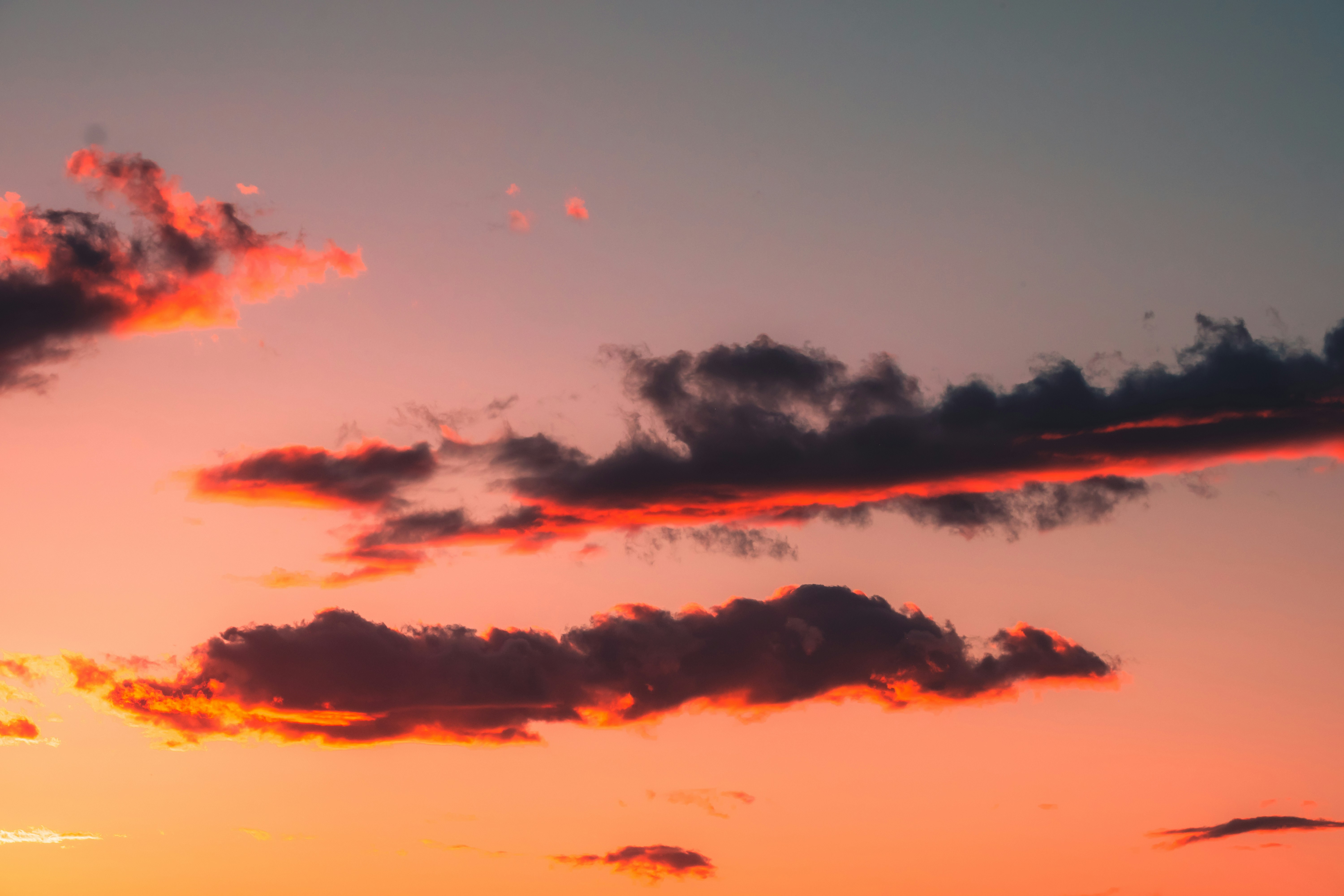 Sunset Sky with Glowing Clouds