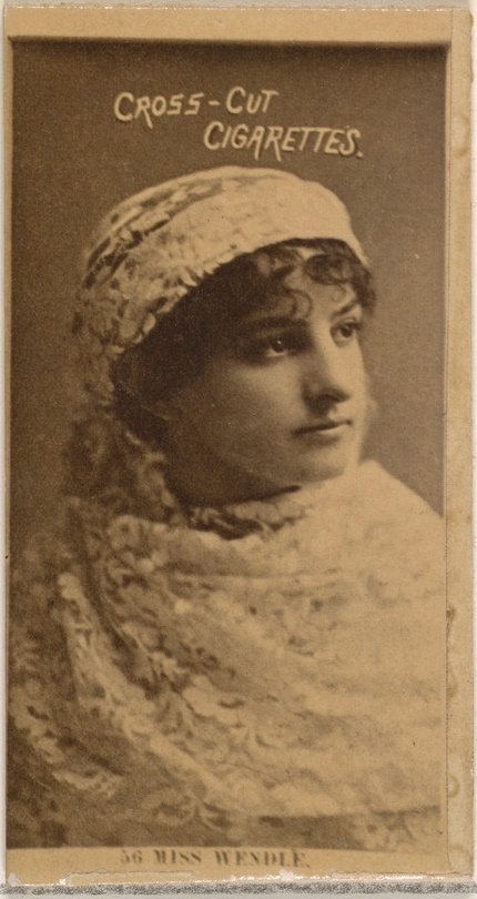 Vintage Cigarette Card Portrait of Miss Wendle