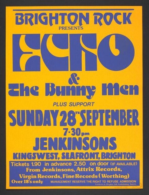 Echo & The Bunnymen Brighton Concert Poster