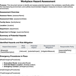 Workplace Hazard Assessment