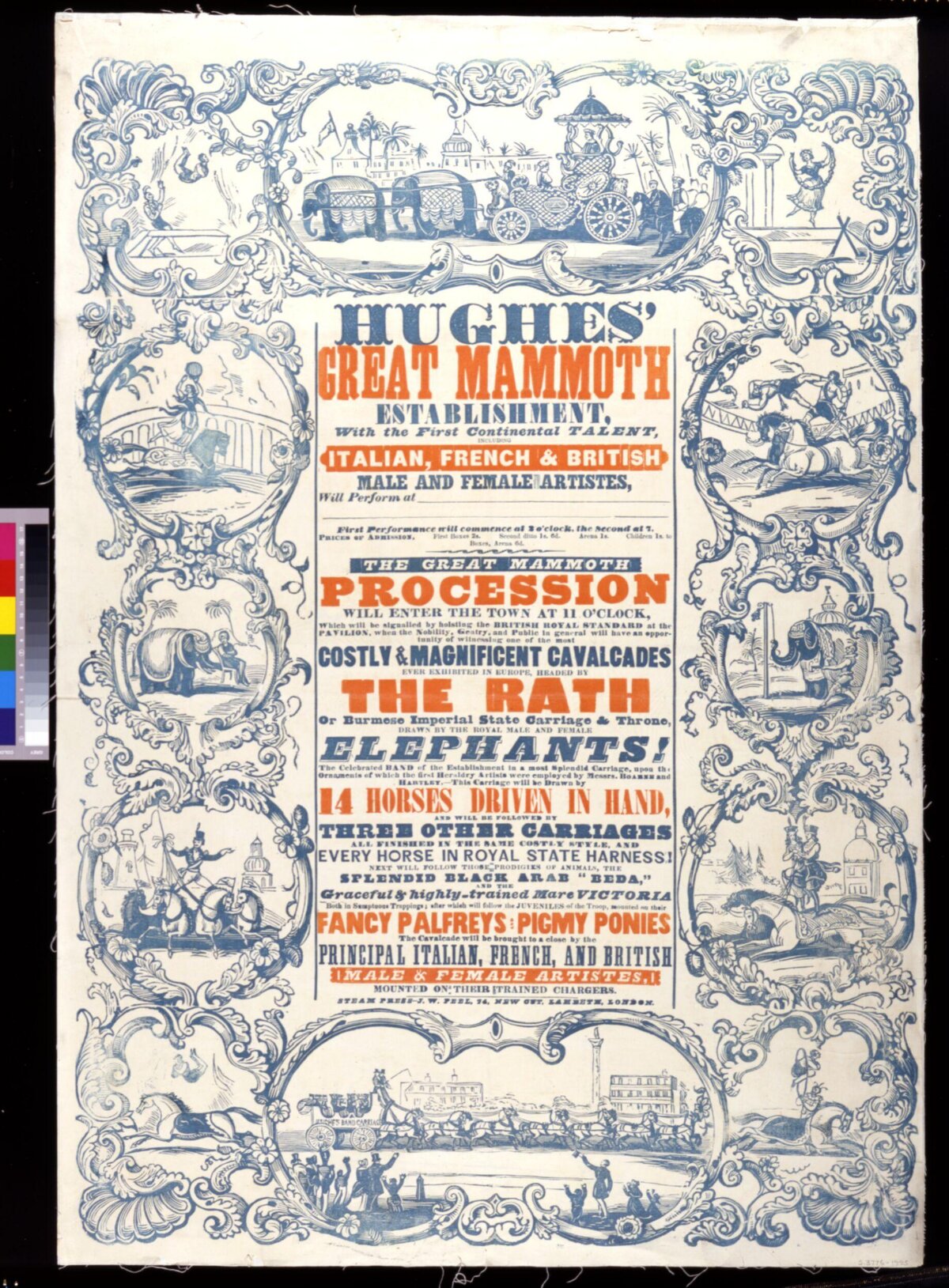 Vintage Hughes' Mammoth Circus Poster