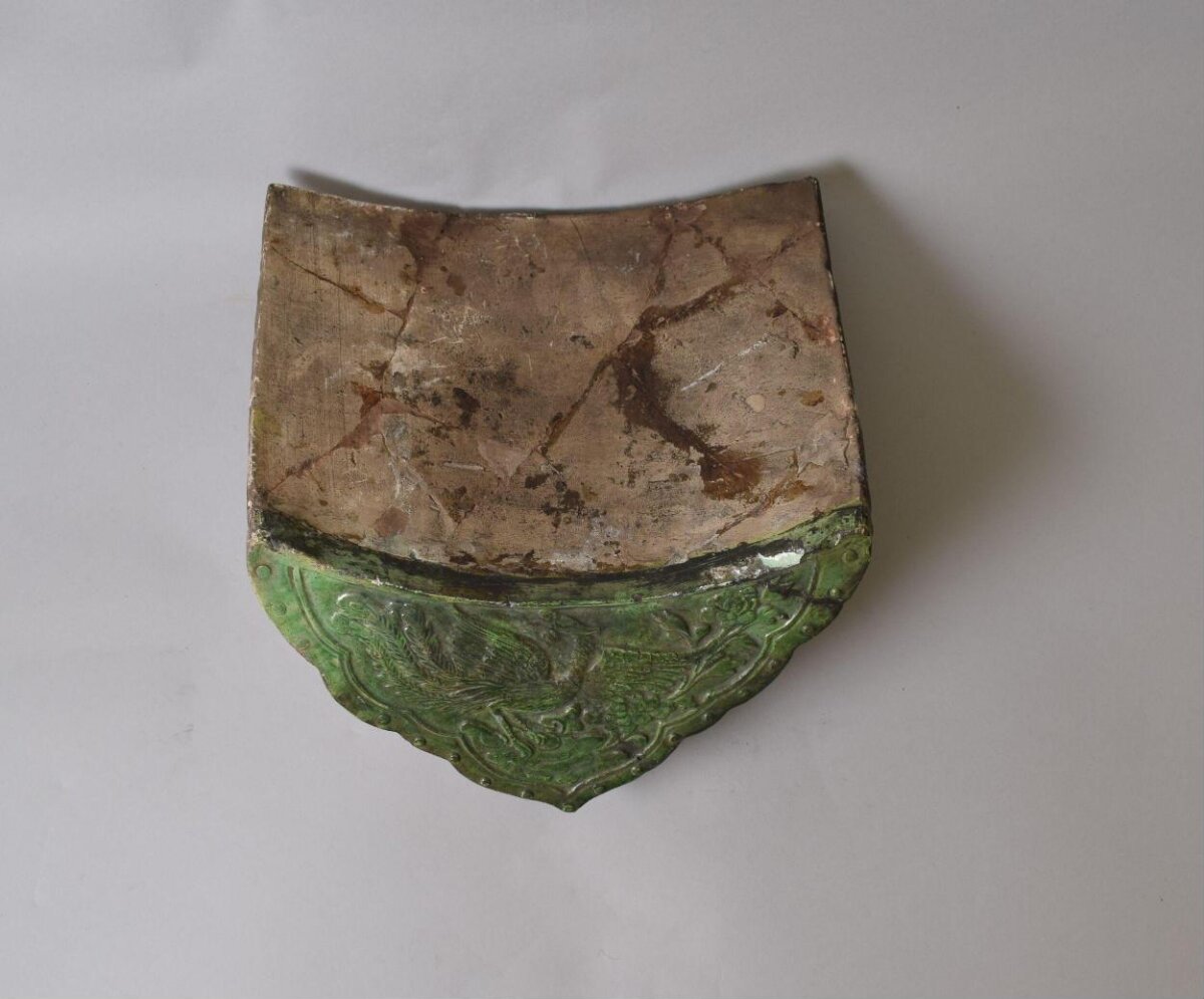 Ancient Green Glazed Carved Roof Tile