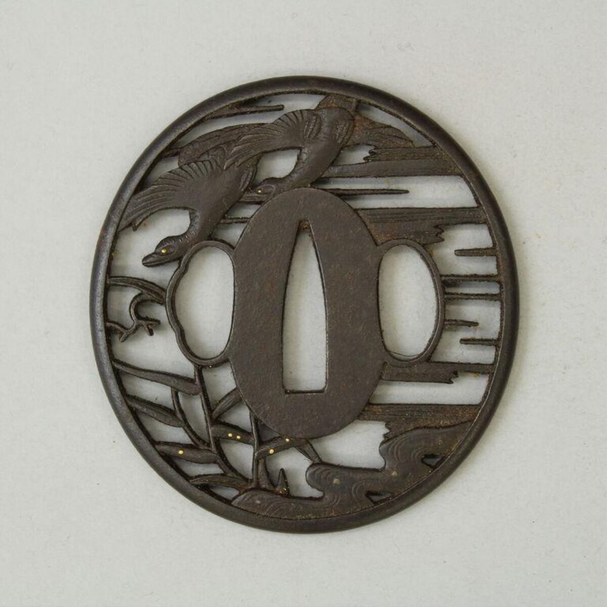 Iron Openwork Wild Goose Tsuba