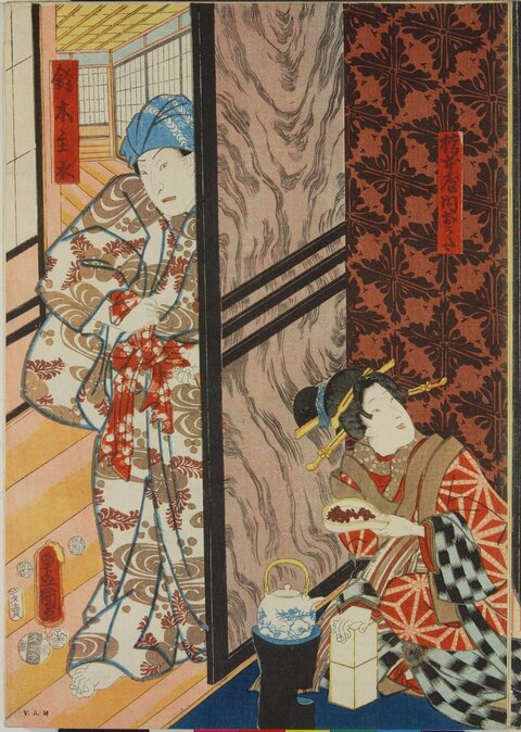 Japanese Ukiyo-e Two Figures Scene