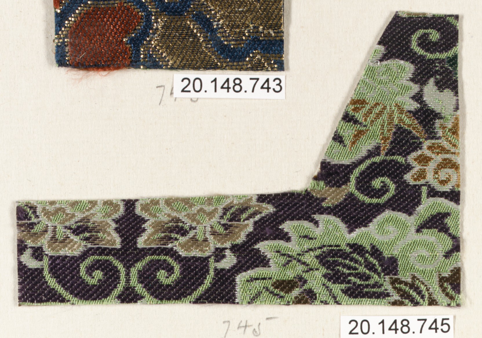 Two Antique Textile Fabric Samples