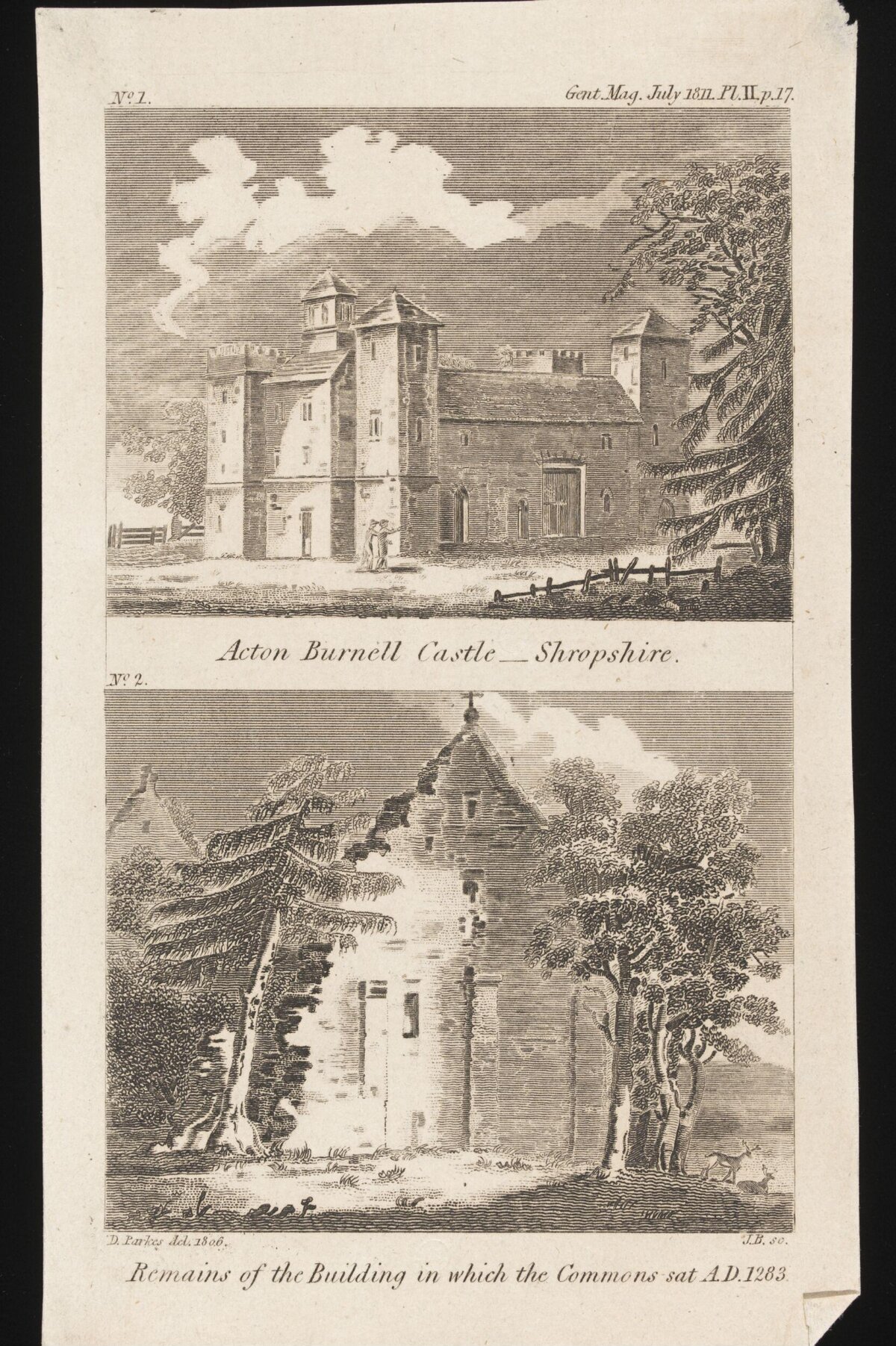 1811 Engravings of Acton Burnell Castle