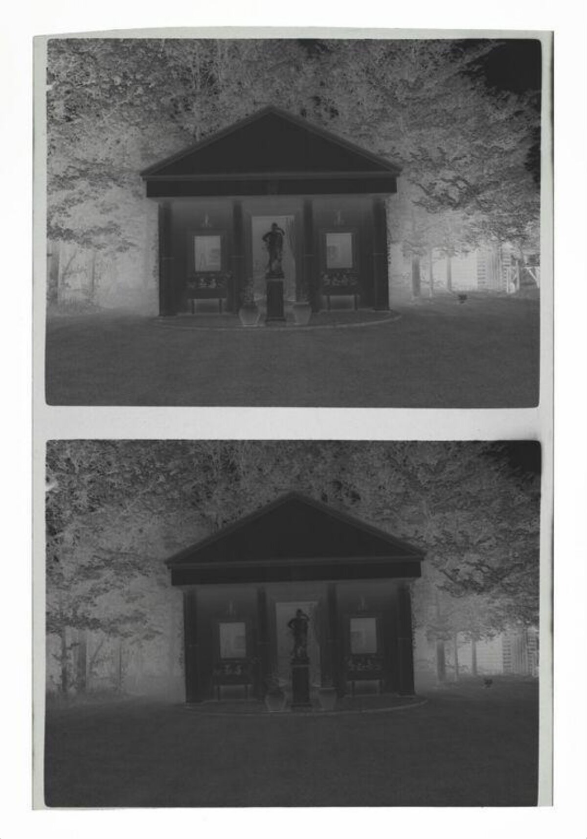 Two Black and White Park Pavilion Images