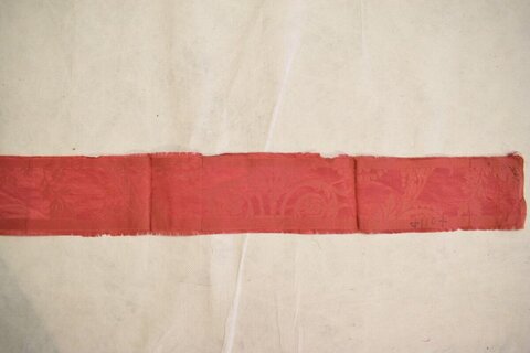 Antique Red Patterned Textile Fragment