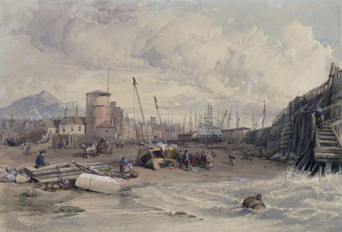 Low Tide Harbor Shore Painting