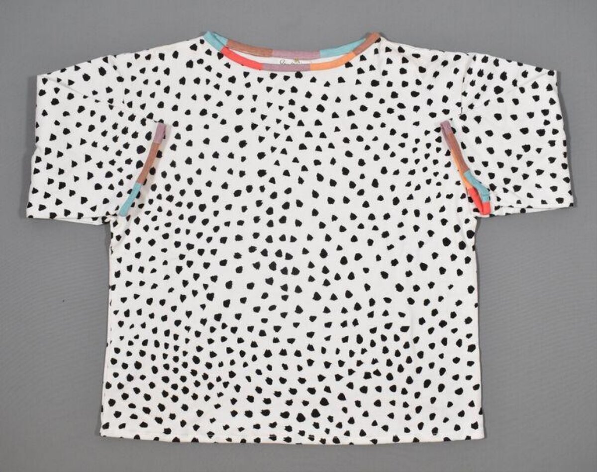White Polka Dot Short Sleeve T-shirt