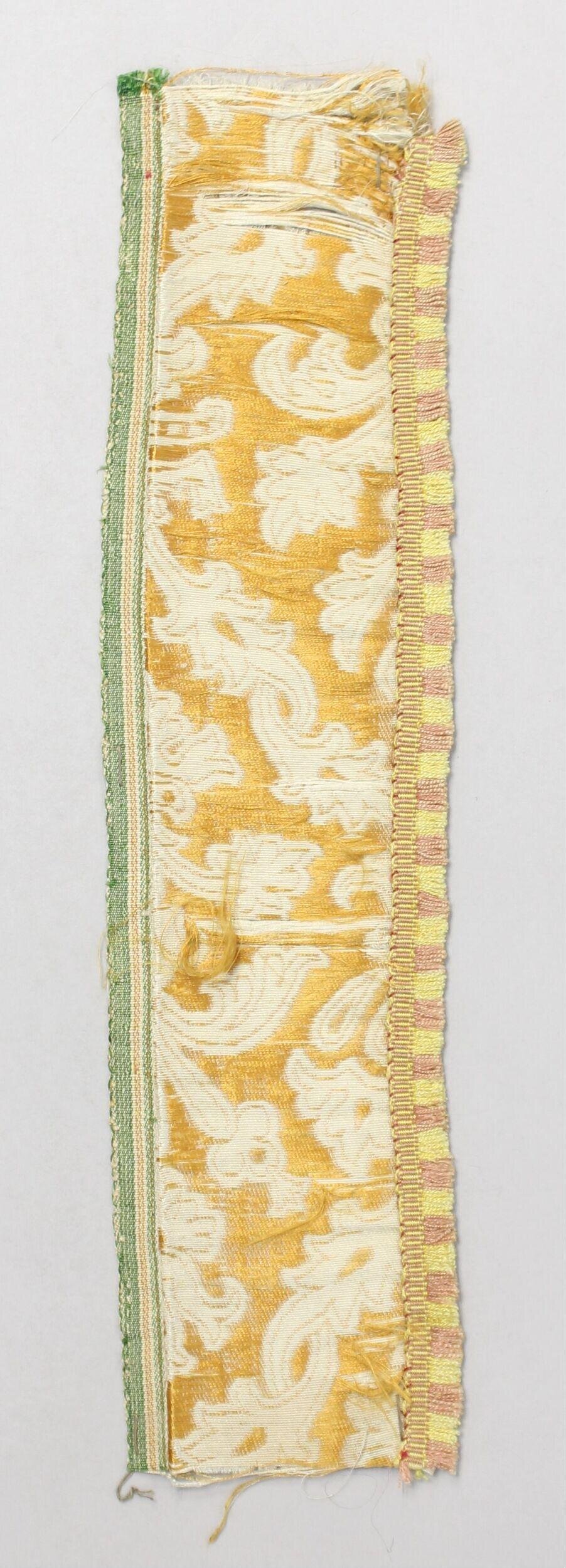 Antique Yellow Floral Textile Fragment