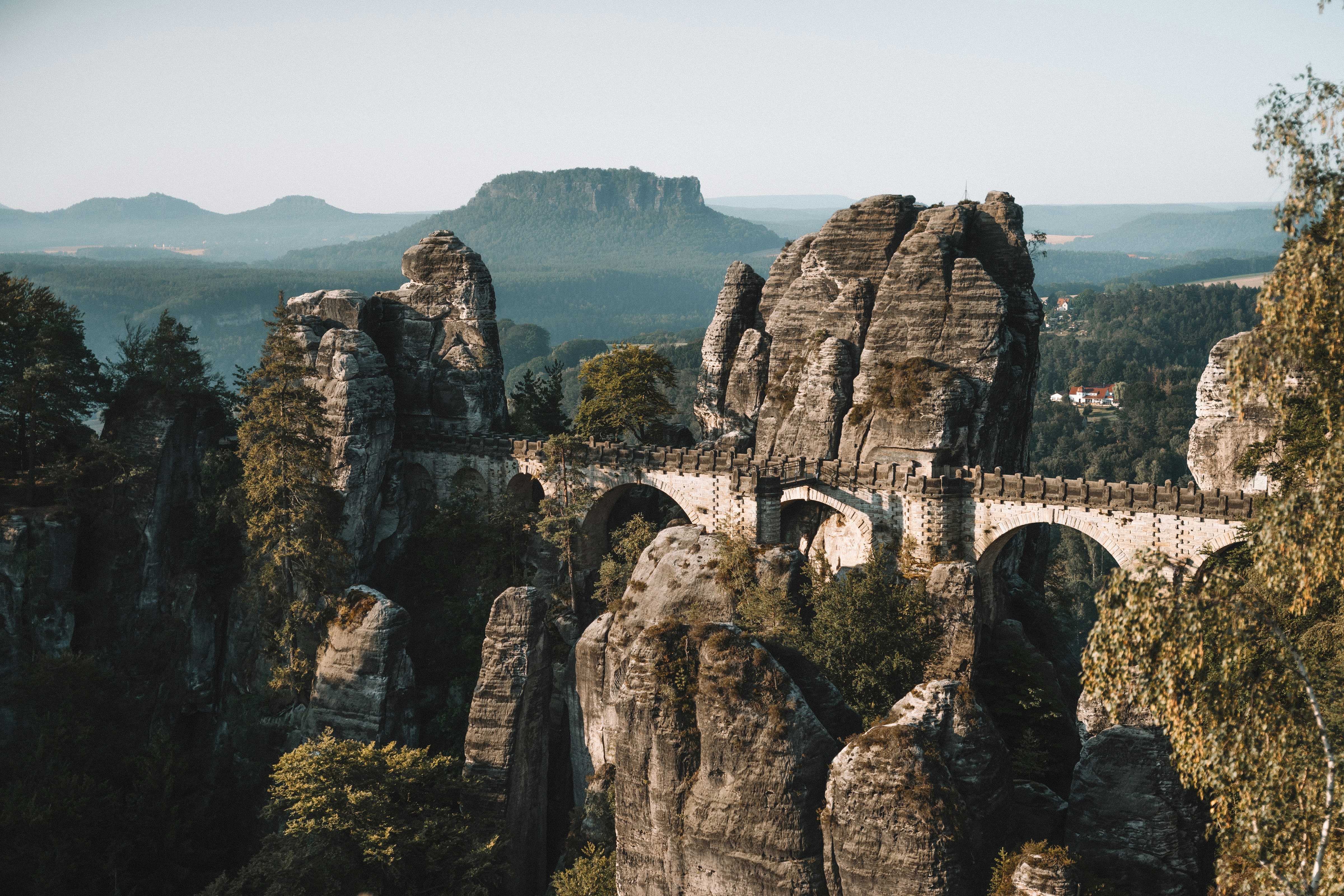 Bastei Bridge Sandstone Landscape