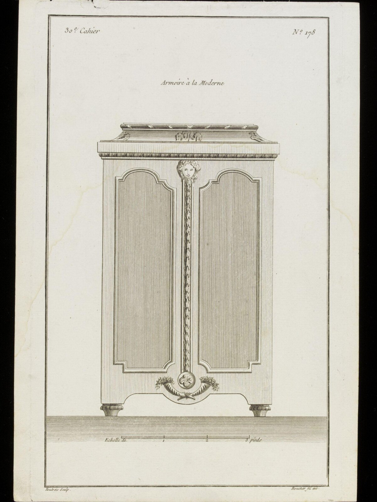 Engraving of Modern Armoire