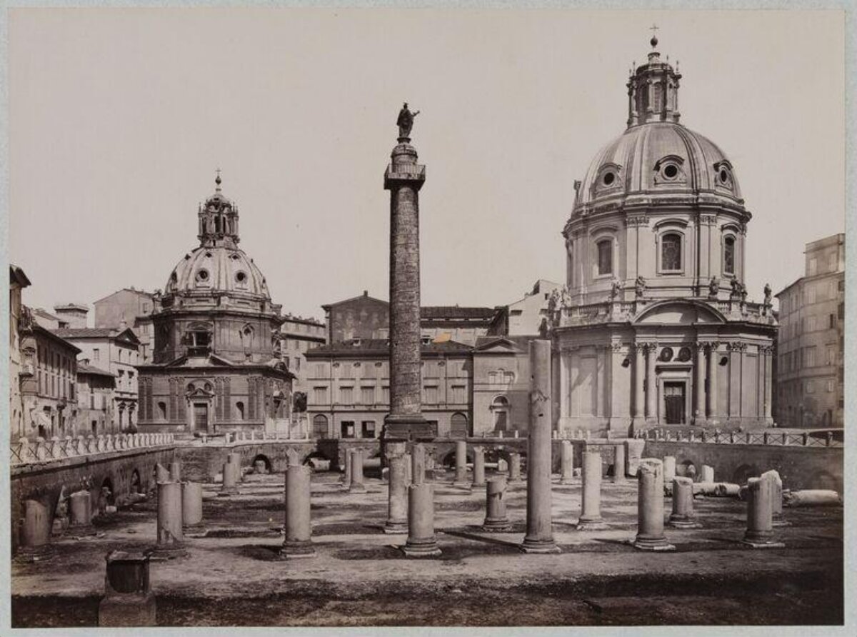 Trajan's Column and Roman Forum Ruins