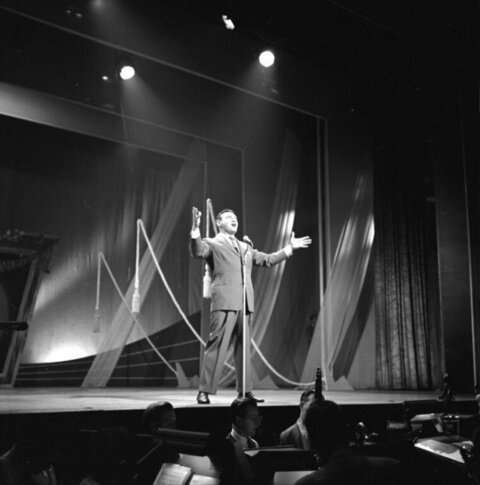 Male Performer Singing on Stage