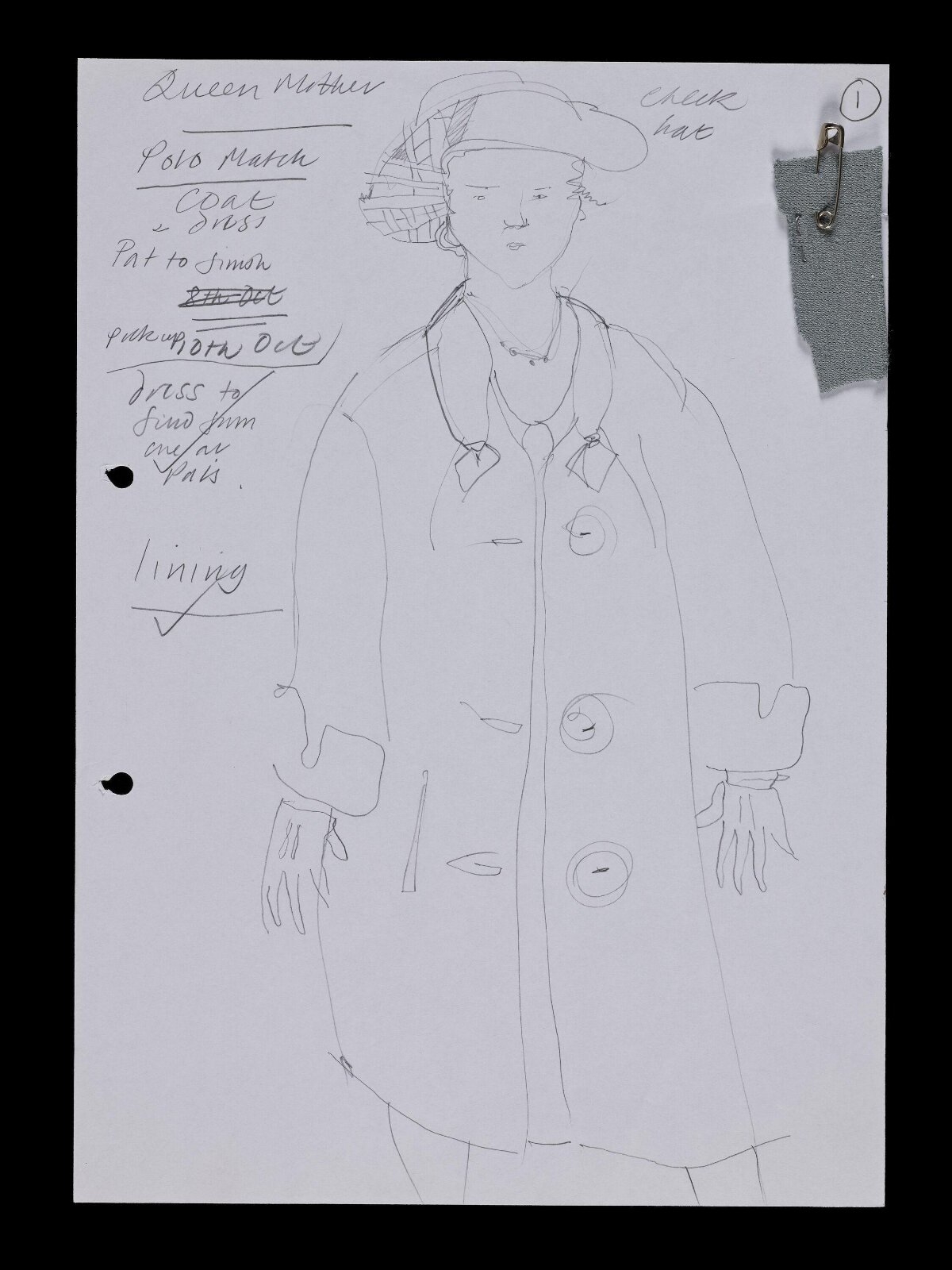 Queen Mother Costume Design Sketch