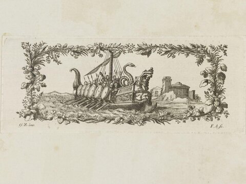 Ancient Armed Galley Etching