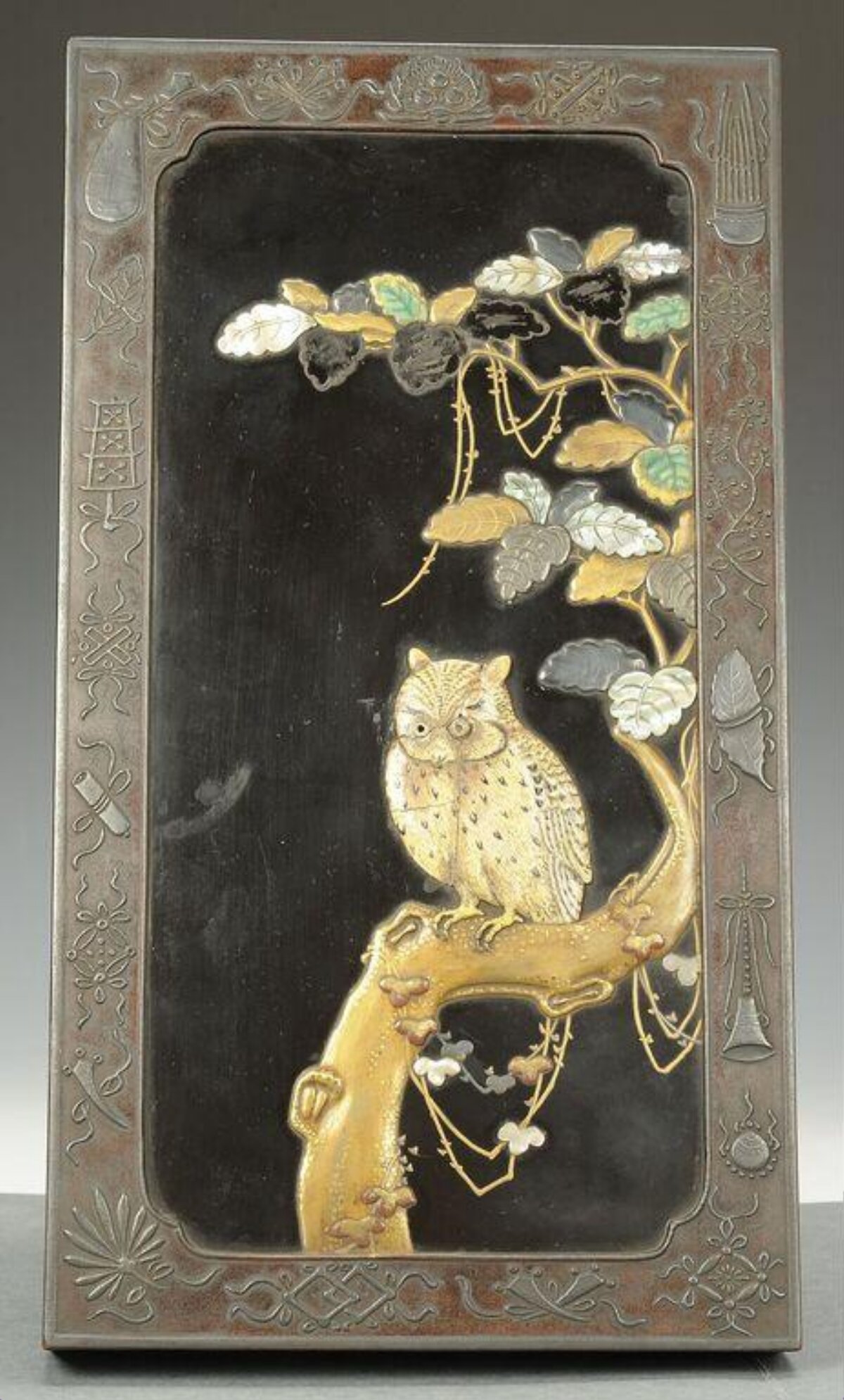 Owl on Branch Decorative Panel