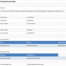 Charity Event Plan