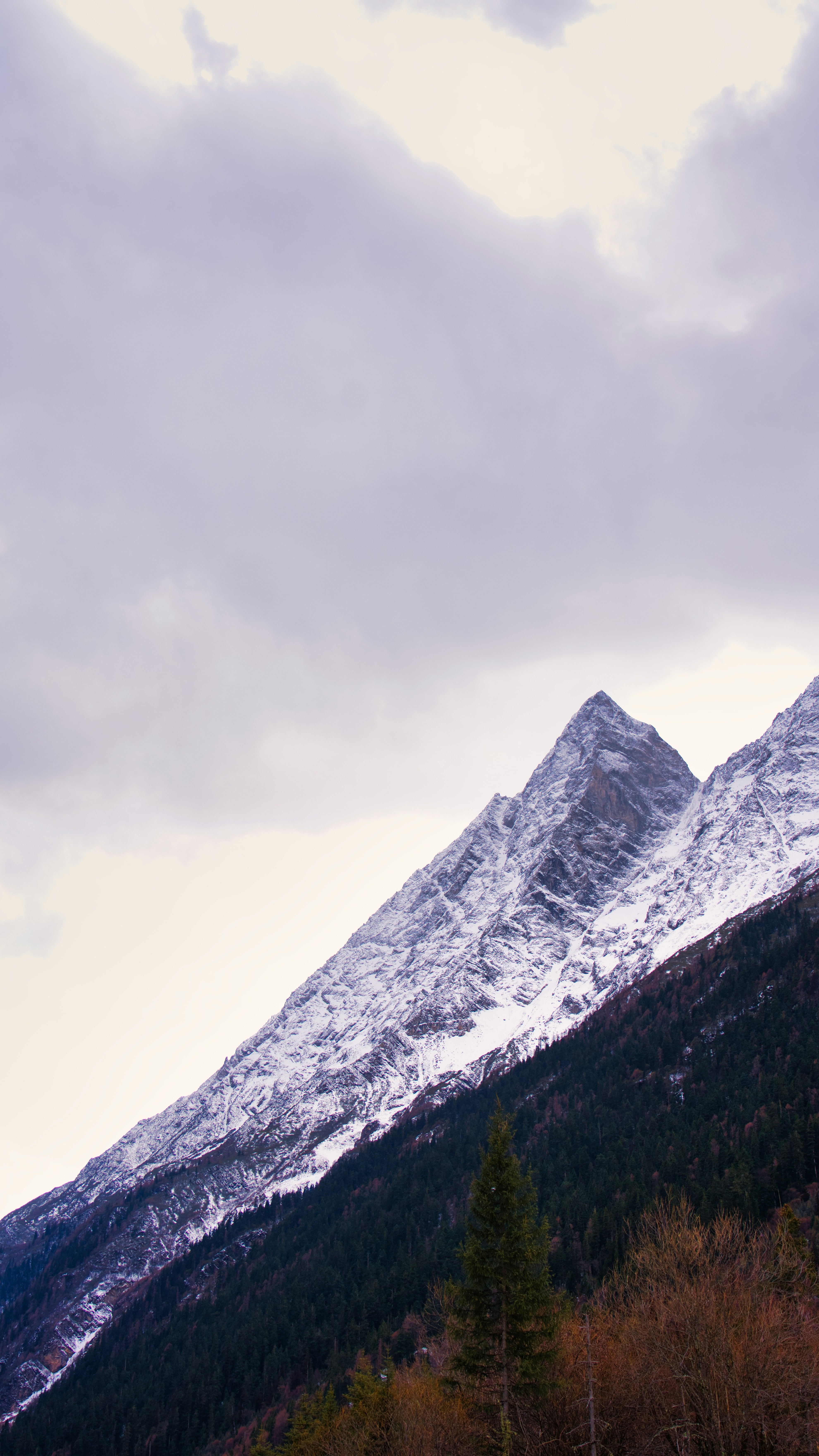 Snow-capped Mountain Under Cloudy Sky