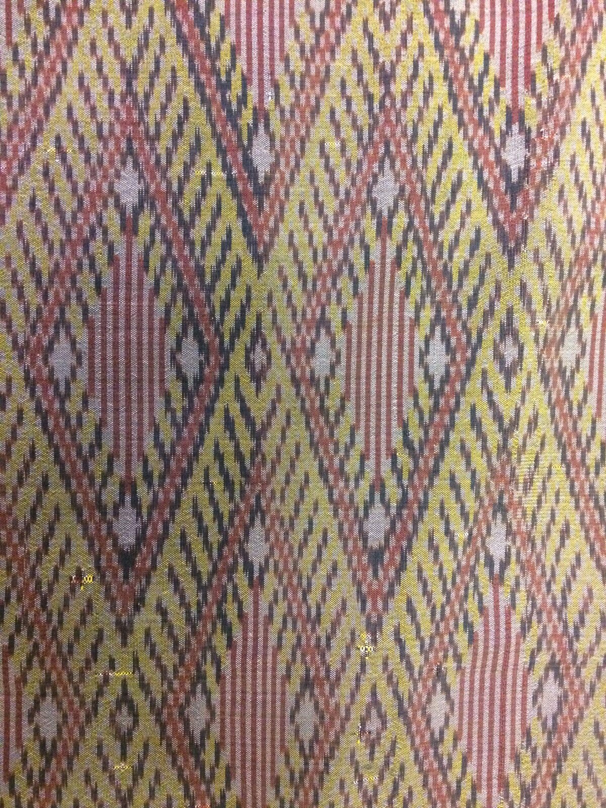 Ikat Geometric Pattern Woven Fabric