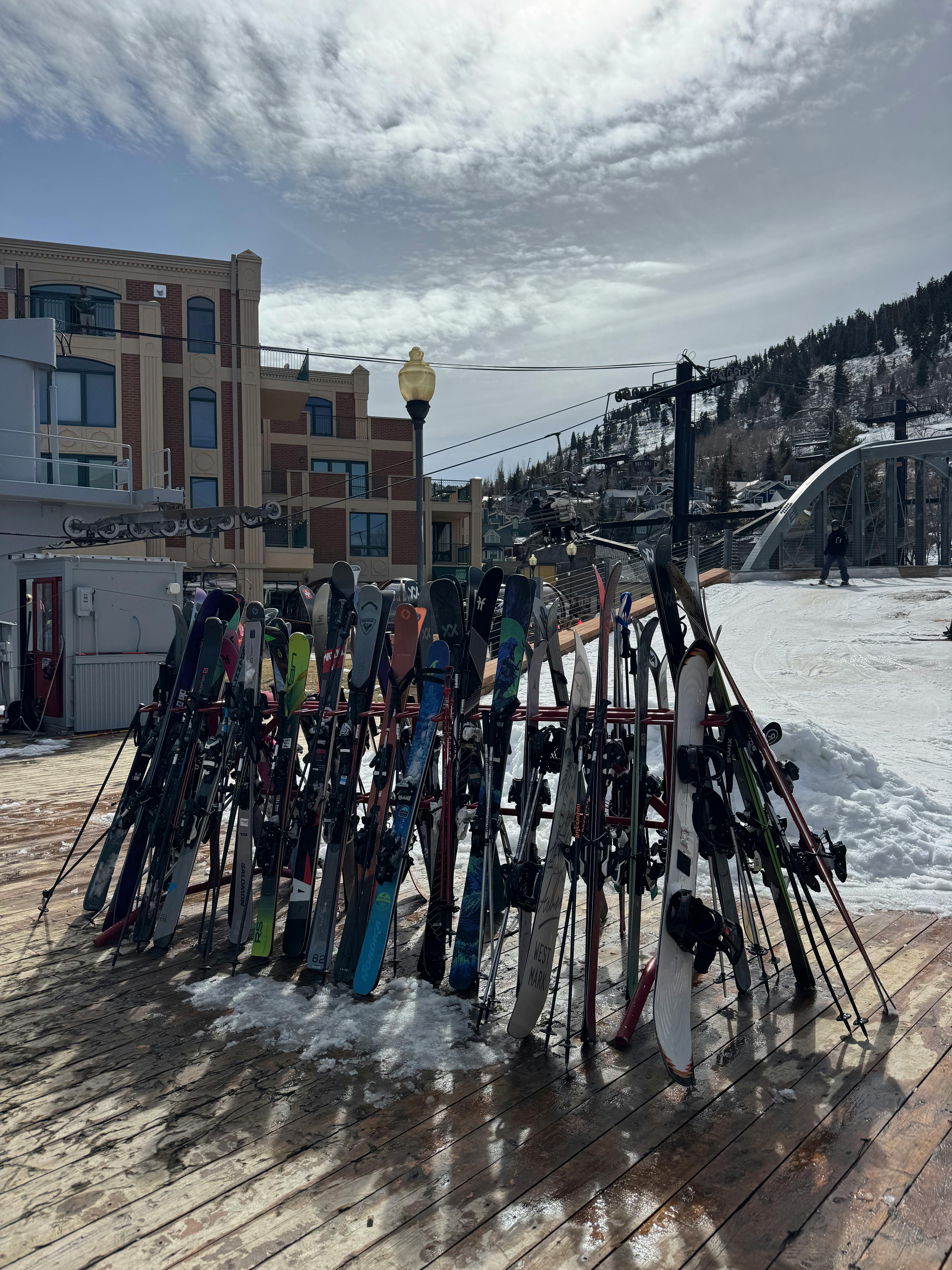Ski Rack at Mountain Ski Resort