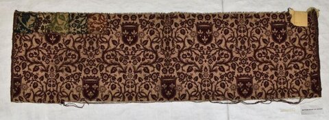 Heraldic Patterned Antique Textile Fragment