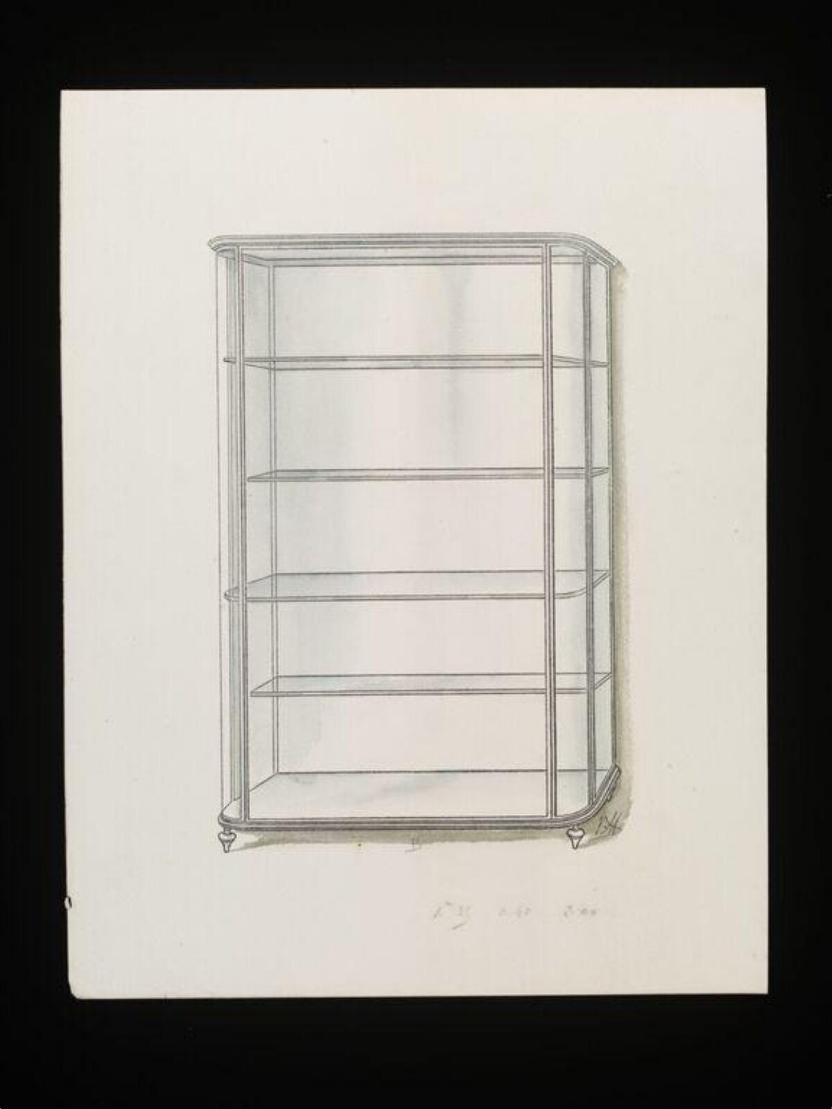 Vintage Display Cabinet Design Sketch